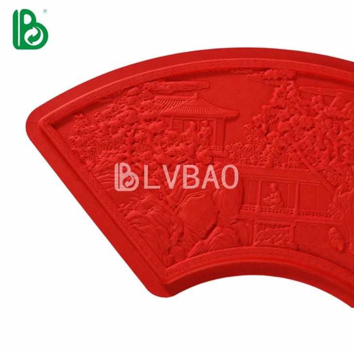 Red Embossed Pulp Fan
